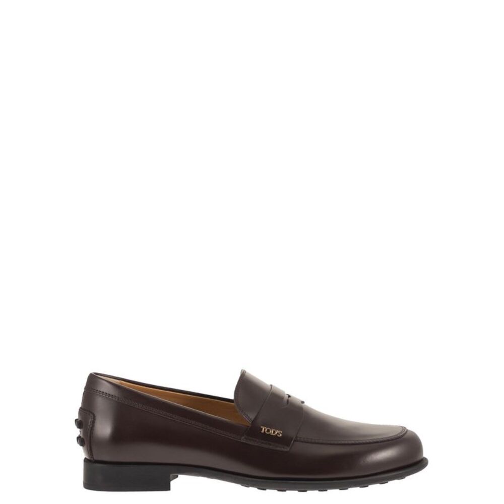 Tod's Women Calfskin Leather Loafers With Logo Detail